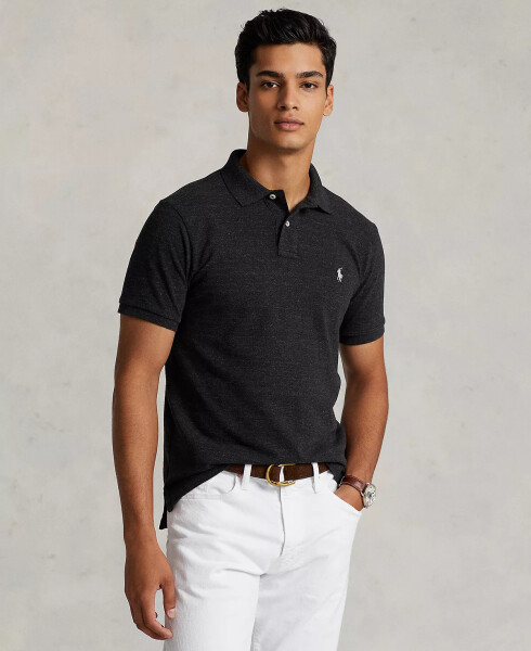 Erkaklar uchun Maxsus Slim Fit To'rli Polo Qora Marl Heather - 1