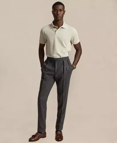 Men's Custom Slim-Fit Mesh Polo Shirt - Classic Stone/C8125 - 2