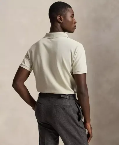 Men's Custom Slim-Fit Mesh Polo Shirt - Classic Stone/C8125 - 5