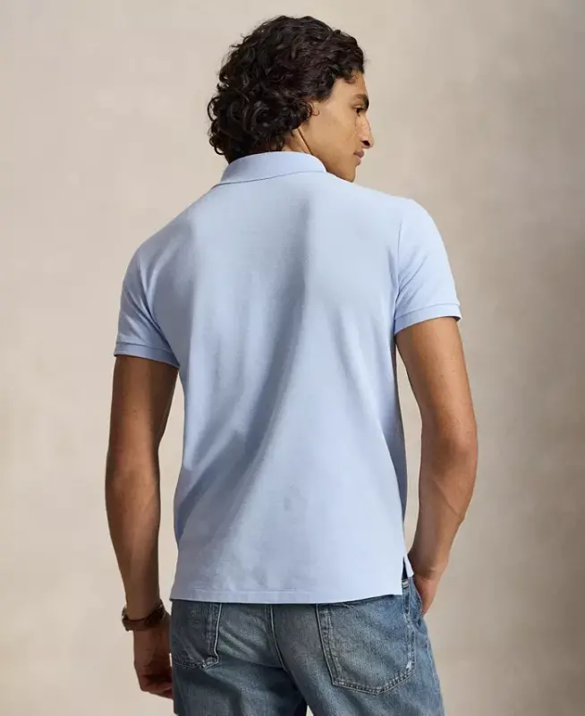 Erkaklar uchun maxsus torli torli polo ko'ylak - Pebble Blue - 3