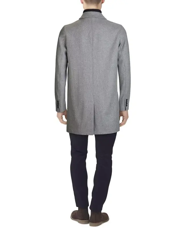 Erkaklar uchun Melton klassik kesimli paltosi - Och kulrang - 2