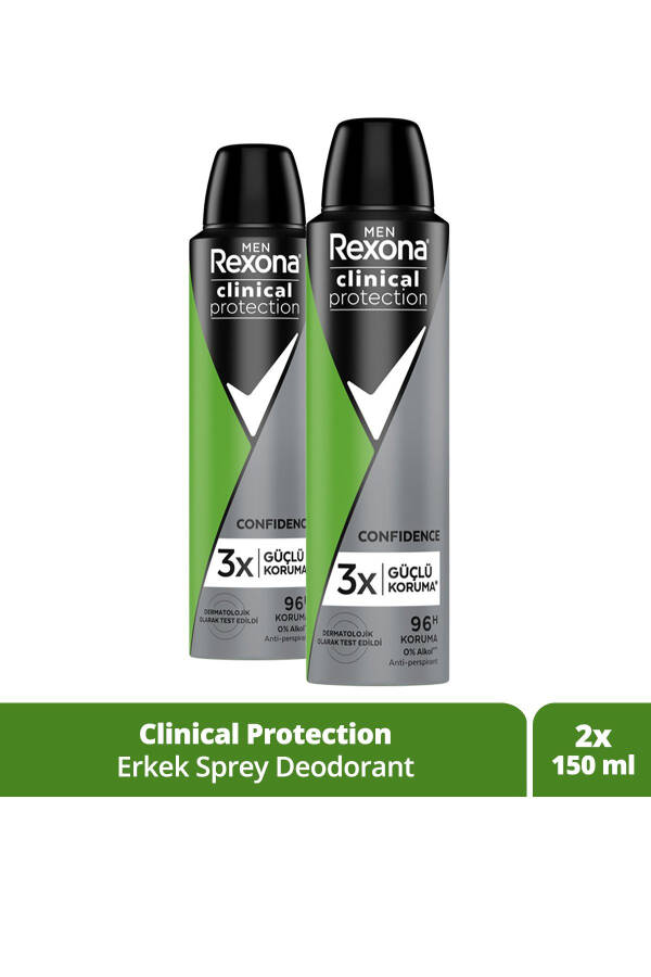 Erkaklar uchun Men Clinical Protection Sprey Deodoranti Confidence 96 soat himoya 150 Ml X2 - 15