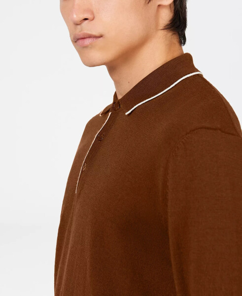 Erkaklar uchun Merino Yengil Tikilgan Polo Ko'ylak Utility Brown - 3