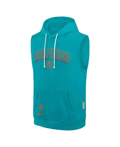 Erkaklar uchun Miami Dolphins yon tomonidagi ishlashsiz Aqua rangli futbolka-kovək. - NIKE (1)