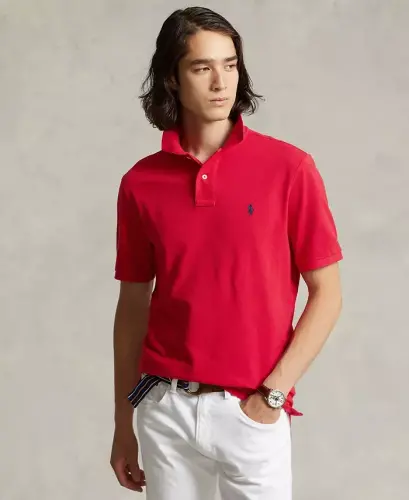 Erkaklar uchun moslashtirilgan ingichka mesh polo-RL 2000 qizil 