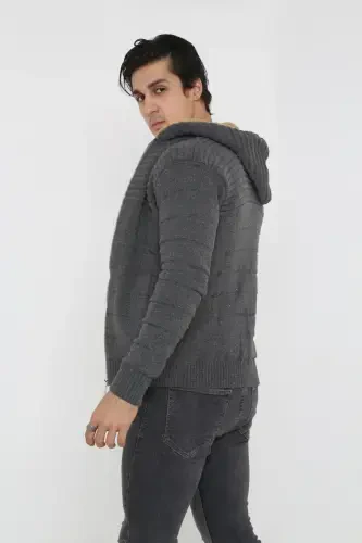 Erkaklar uchun mo'ynali ichki qavatli kaputli sport ko'ylagi - 6