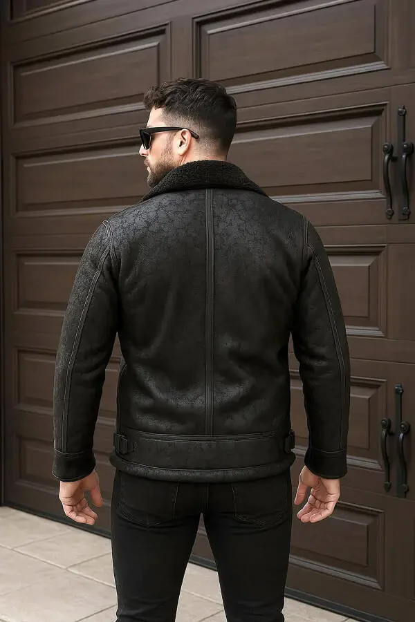 Erkaklar uchun mo'ynali süet charm ko'ylagi - 4