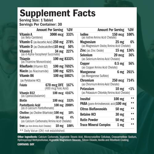 Erkaklar uchun Multivitamin - Erkaklar uchun Multivitamin va Multimineral Qo'shimchasi, Enerji, Diqqat va Samaradorlik uchun. Kundalik Erkak Vitaminlari A, C, D, E va B12, Sink, Kaltsiy, Magniy va Temir. Multivitamin Tabletkalari - 6