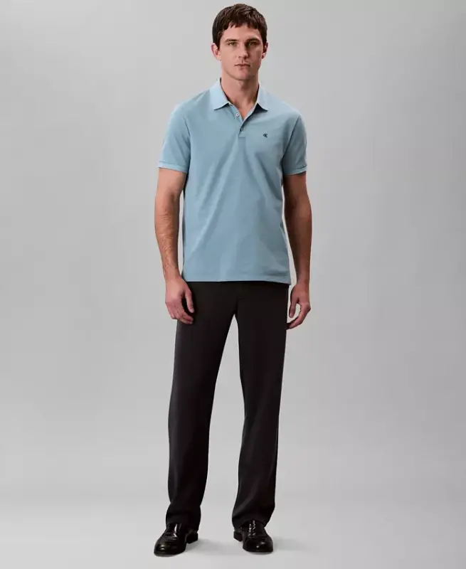 Men's Regular-Fit Smooth Cotton Monogram Logo Polo Shirt - 3