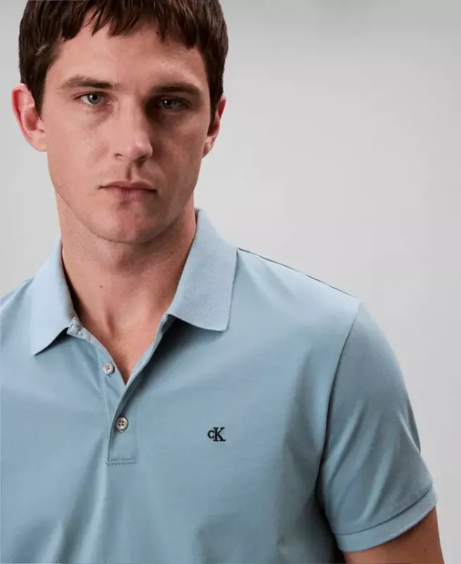 Men's Regular-Fit Smooth Cotton Monogram Logo Polo Shirt - 4