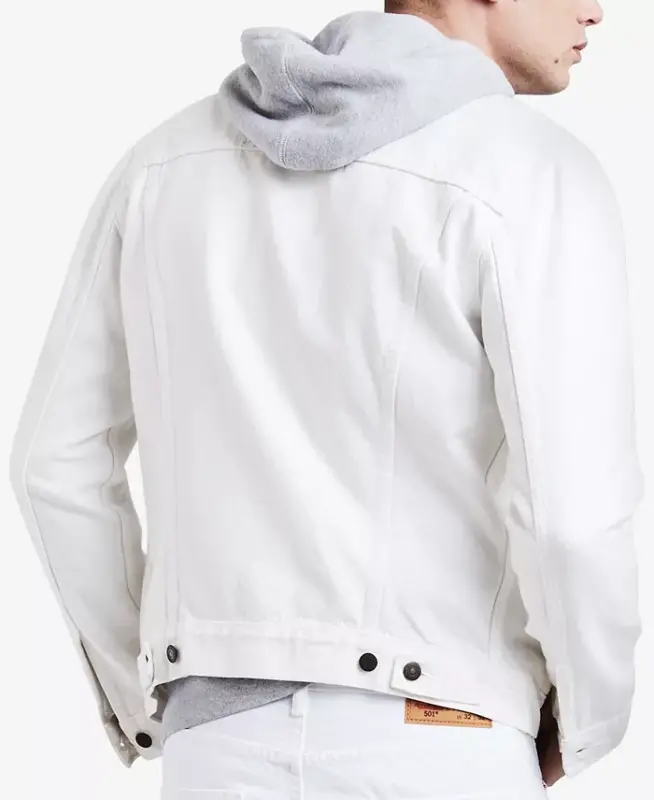 Erkaklar uchun muntazam to'g'ri o'lchamdagi cho'zilmaydigan jinsi materiallardan tayyorlangan Trucker kurtka-Po'lat soat - 2