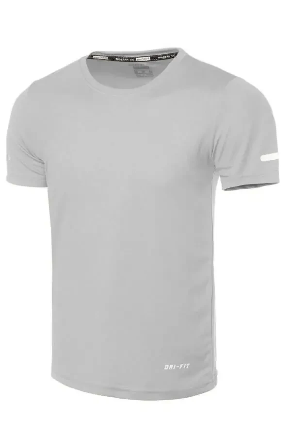Erkaklar uchun namlikni yutadigan tez quriydigan sport texnologiyali sport t-shirt - 1