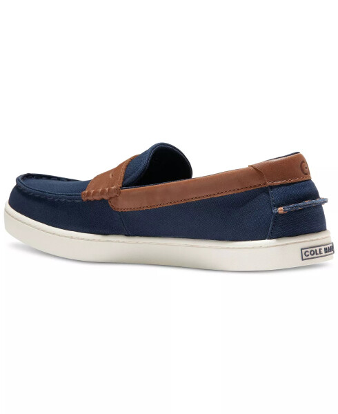 Erkaklar uchun Nantucket Slip-On Penny Loaferlari Navy Blazer Kanvas/ch British Tan/fil suyagi - 3