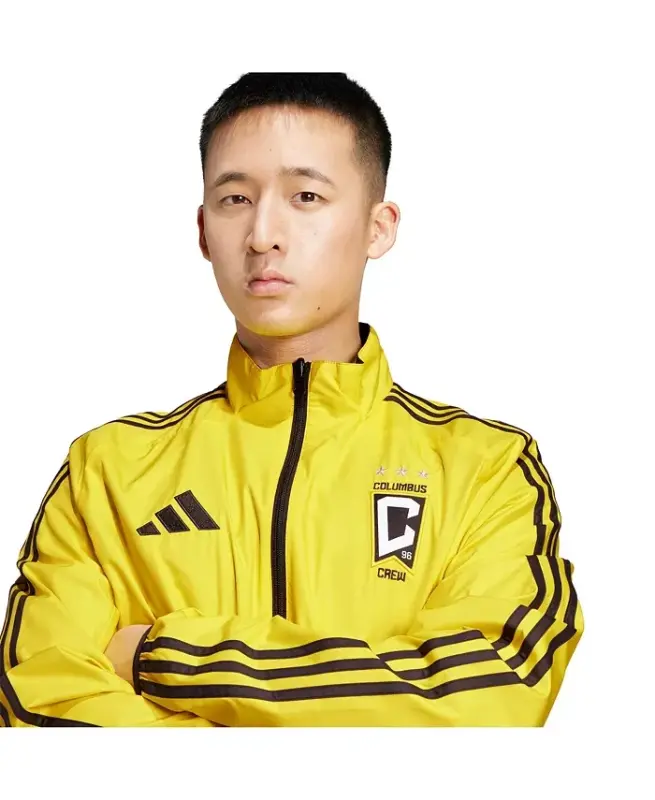Erkaklar uchun oltin/qora Columbus Crew 2025 gimni ikki tomonlama to'liq fermuarli kurtka - sariq, qora - 4