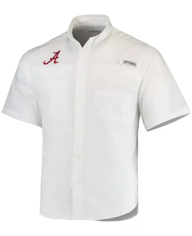 Erkaklar uchun oq Alabama Crimson Tide Tamiami ko'ylak - Oq - COLUMBIA