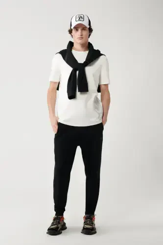 Erkaklar uchun oq bosilgan velosiped yoqasi yumshoq teginish oddiy moslashuvchan T-shirt A41y1328 - 5