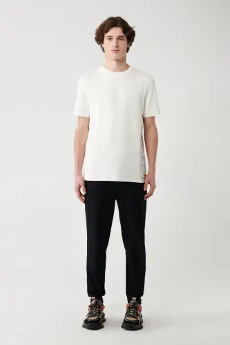 Erkaklar uchun oq bosilgan velosiped yoqasi yumshoq teginish oddiy moslashuvchan T-shirt A41y1328 - 4