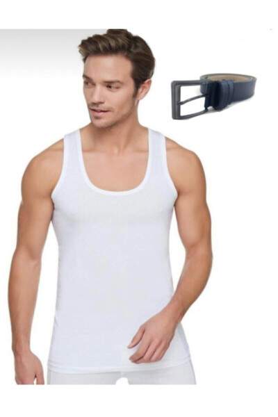 Erkaklar uchun oq paketli paxta jersey atlet 6 dona 