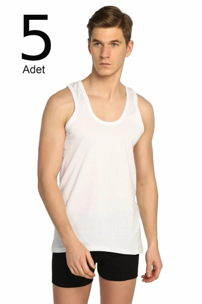 Erkaklar uchun oq rangli 5 ta to'plam klassik atletik ELF568T0101CCM5 - TUTKU