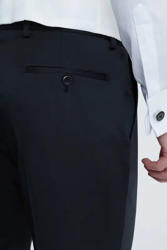 Erkaklar uchun oq rangli Slim Fit shal yoqali naqshli to'y kostyumi - 6