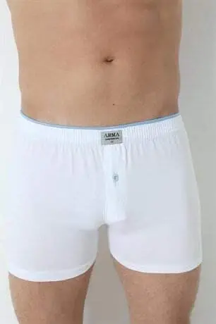 Erkaklar uchun oq rangli tugmali bokser 3 dona to'plam 100% paxta mato - 19