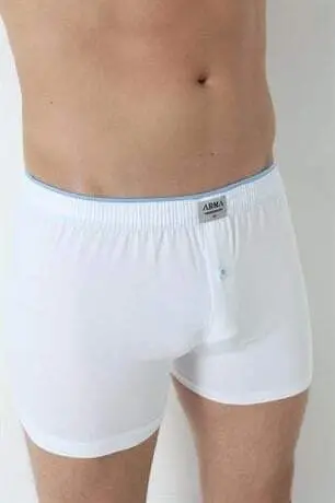 Erkaklar uchun oq rangli tugmali bokser 3 dona to'plam 100% paxta mato - 7