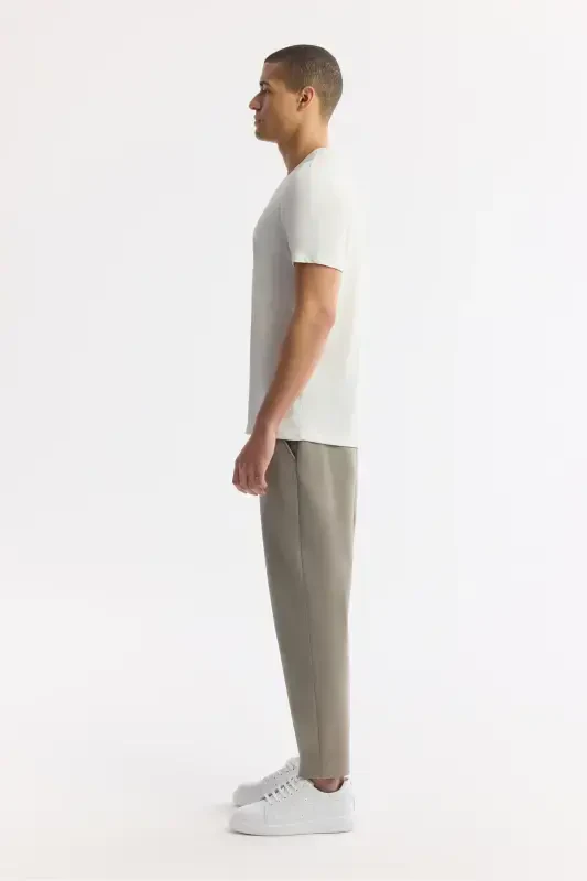 Erkaklar uchun oq T-shirt Soft Touch dumaloq yoqa Regular Fit B001031 - 3