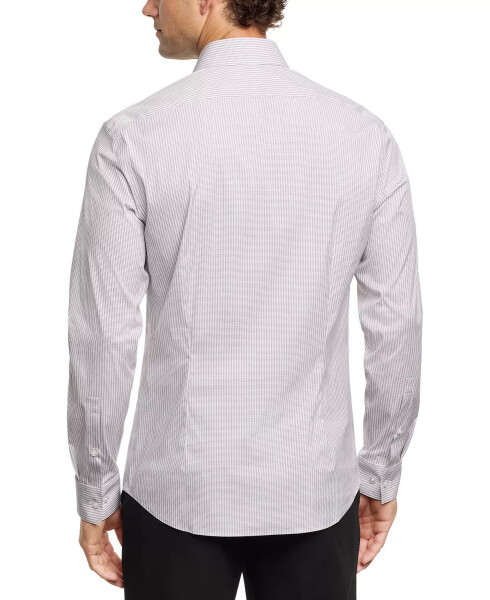 Erkaklar uchun ortiq ingichka silliq Stretch Dress Shirt Wine Multi - 2