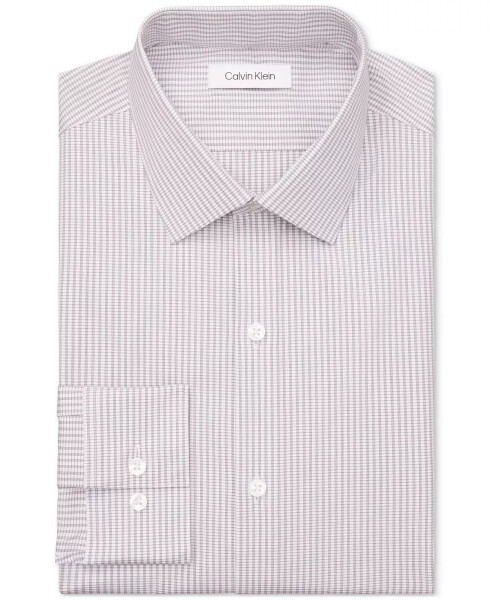 Erkaklar uchun ortiq ingichka silliq Stretch Dress Shirt Wine Multi - 4