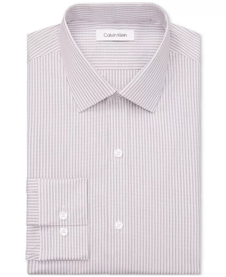 Erkaklar uchun ortiq ingichka silliq Stretch Dress Shirt Wine Multi - 4