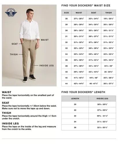 Erkaklar uchun oson to'g'ri kesimli haki cho'ziluvchan sharovarlar-Dockers dengiz ko'k - 7