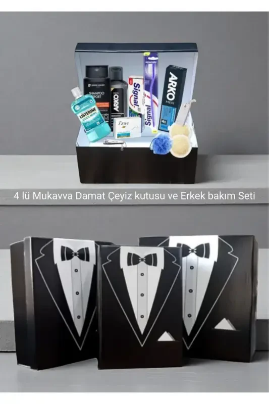 Erkaklar uchun Parvarish To'plami Go'zallik To'plami Ichiga Saten To'y Sandig'i Mehribonlik To'plami Gp8080 - 1