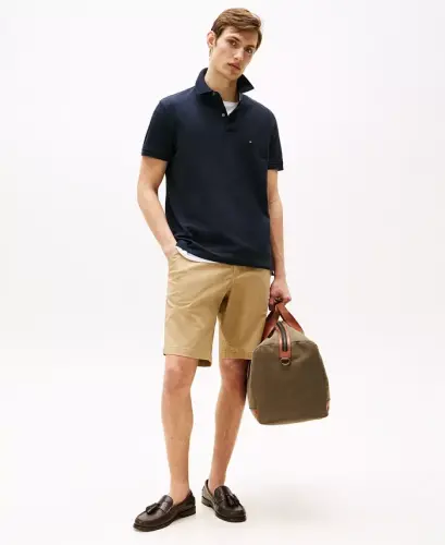 Erkaklar uchun paxta klassik kesimi 1985 Polo-Desert Sky - TOMMY HILFIGER (1)