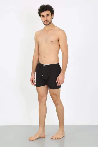 Erkaklar uchun Penye Boxer qora 40091 - BÜYÜKBEDENIZ (1)