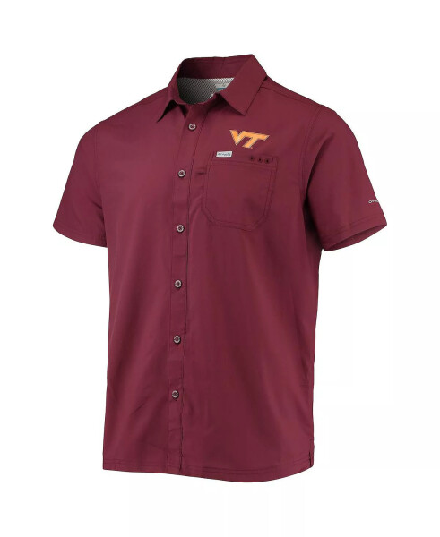 Erkaklar uchun PFG Maroon Virginia Tech Hokies Slack Tide Camp Tugmachali Ko'ylak Maroon - 3