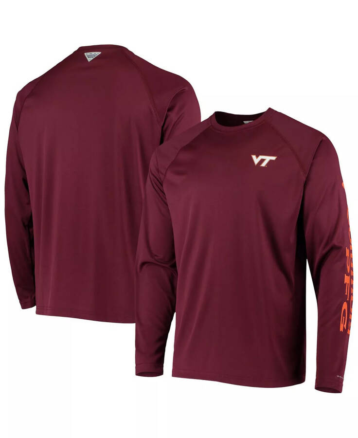 Erkaklar uchun PFG Maroon Virginia Tech Hokies Terminal Tackle Omni-Shade Uzoq Yengli Futbolka Maroon - 1