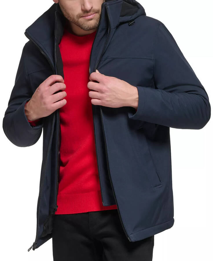 Erkaklar uchun Polar Fleece bilan qoplangan cheksiz cho'ziladigan ko'ylagi, True Navy - 1