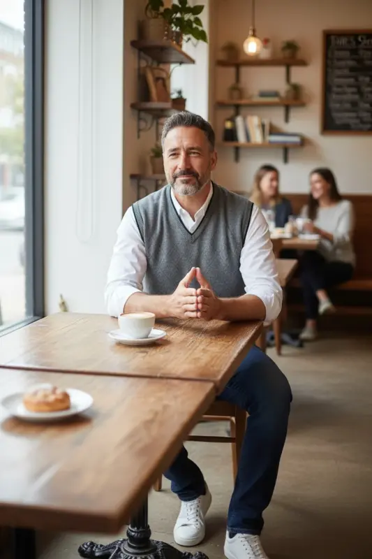 Erkaklar uchun po'lat to'qish interlok qishki qalin triko V bo'yinli triko to'qish tökilmaydigan ota-ona sviteri o'lchamli - 3