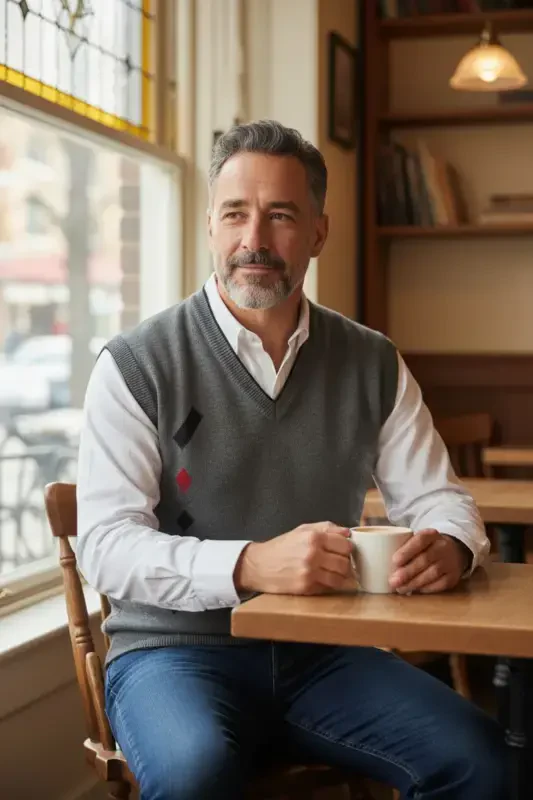 Erkaklar uchun po'lat to'qish interlok qishki qalin trikotaj V bo'yinli trikotaj ko'ylagi tuklanmaydigan ota-ona ko'ylagi - 2