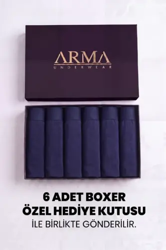 Erkaklar uchun Premium Bambuk To'q Ko'k Boxer 6 ta sovg'a qutichasida Kuyov to'plami va Sepli to'plami - 2