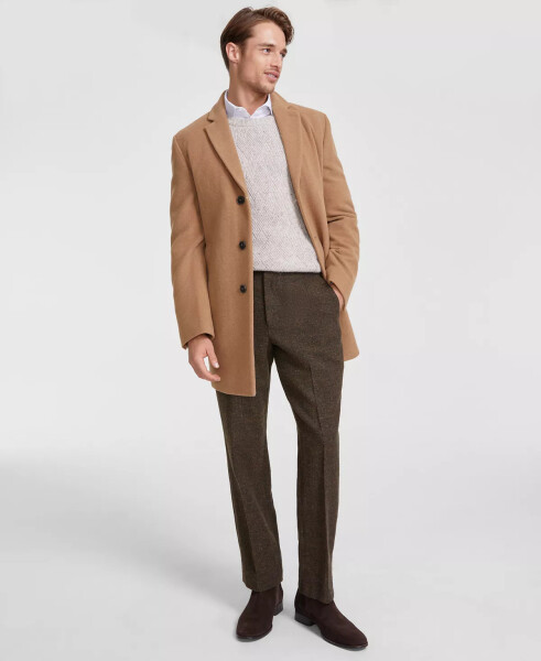 Erkaklar uchun Prosper jun aralashmasi Slim Fit paltosi Camel - 1