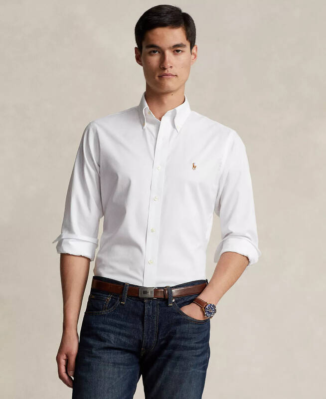 Men's Purepress Cotton Oxford Shirt-White - 2