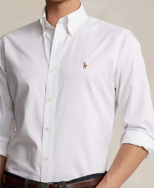 Men's Purepress Cotton Oxford Shirt-White - 3