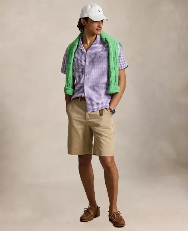 Erkaklar uchun qisqa yengli Oksford ko'ylagi - Thistle White - 7