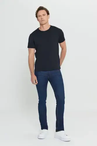 Erkaklar uchun qora 100% paxta Slim Fit tor kesimli futbolka - 6