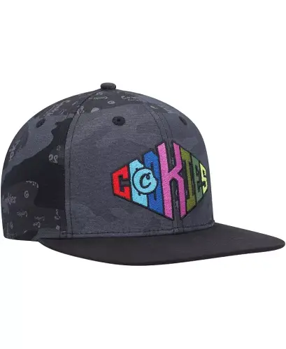 Erkaklar uchun qora, Camo Across the Board Snapback kepkasi - 3