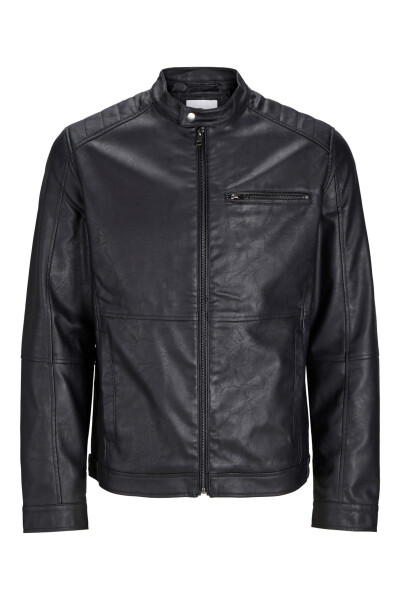 Erkaklar uchun qora charm kurtkasi, Jacket Noos. - JACK & JONES