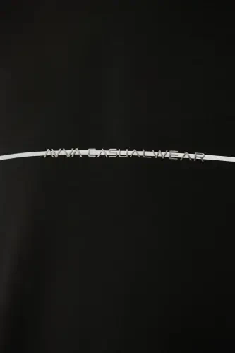 Erkaklar uchun qora rangli bisiklet yengli bosilgan interlok oddiy mos keladigan futbolka A41y1132 - 5