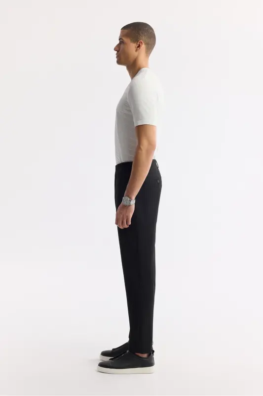 Erkaklar uchun qora rangli Comfort Slim Fit yon cho'ntakli Bi Stretch - 2