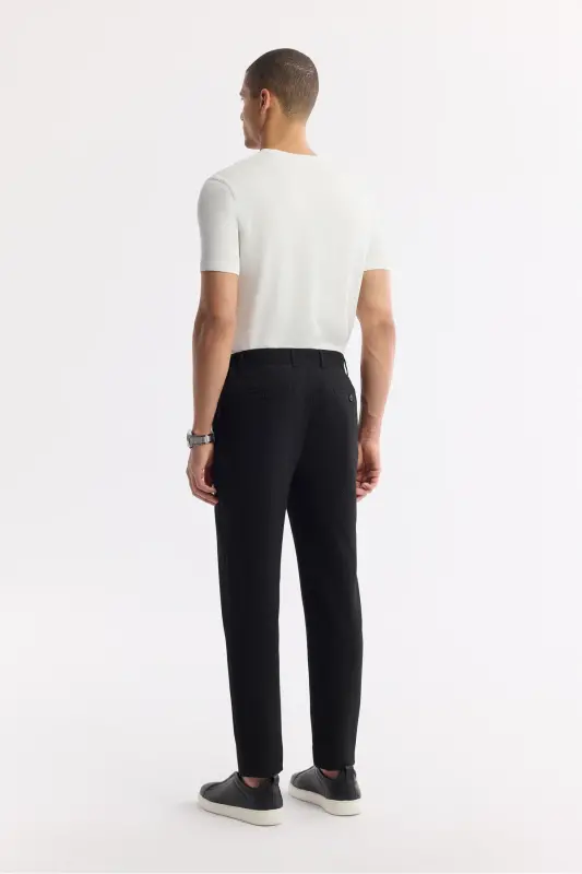 Erkaklar uchun qora rangli Comfort Slim Fit yon cho'ntakli Bi Stretch - 3